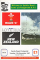 Wales A v New Zealand 1997 rugby  Programme